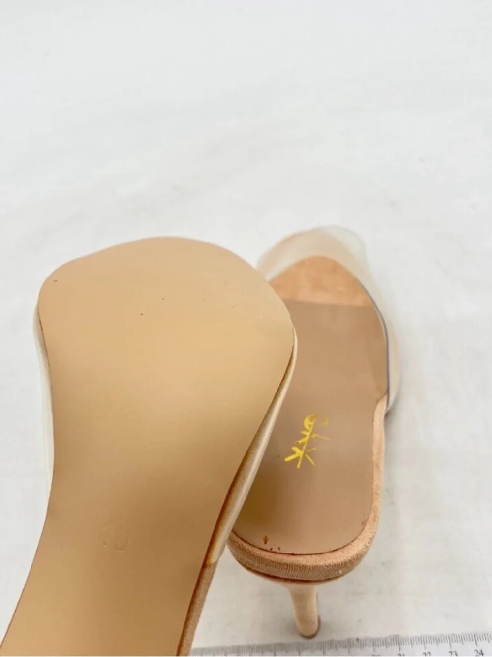 XYD Clear Strap Nude High Heel Sandal